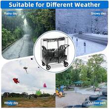 通用型双人婴儿车防风防水罩 - 雙人嬰兒車雨罩 - 查看 4