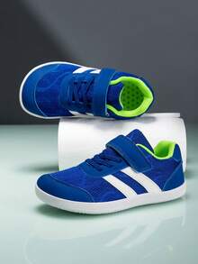 1双男童宽楦平底运动鞋，适合拇外翻，透气网面休闲鞋 - 藍色 - 查看 9