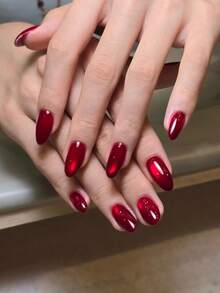 Ruby Red Magnetic Cat Eye Gel Nail Polish 15ml – Jelly Sheer Glossy Shine, UV/LED Soak Off Nail Art Gel - Red - View 6