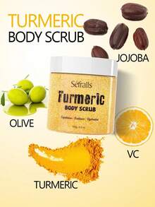 Sefralls 100g Turmeric Exfoliating Body Scrub For Smooth & Glowing Skins, ,Has The Effect Of Gentle Exfoliation, Deep Cleansing And Moisturizing. - Turmeric - View 2