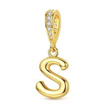 1个A-Z字母吊坠，金色LOVE字母垂坠吊坠，适配原装手镯，DIY首饰礼物 - 金黃色 - 查看 24