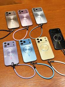 Ốp lưng silicon mỏng sang trọng, bóng bẩy, họa tiết CD Aurora, tương thích với sạc không dây từ tính dành cho iPhone 17 Pro Max 17 Pro 17 16 Pro Max 16 Pro 16 15 Pro Max 15 Pro Max 15 Pro 15 14 Pro Max 14 Pro 14 13 Pro Max 13 Pro 13 Ốp bảo vệ camera chống sốc - Dây bạc + da - Xem 7