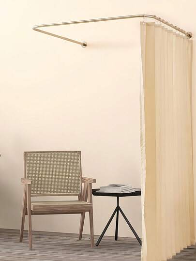 Punch-Free Shower Curtain Rod, U-Shaped Telescopic Rod That Requires No Installation, Adjustable Straight Rod Suitable For Bathroom And Bedroom Curtain Rods