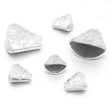 50/100 piezas/paquete Cuentas con borla CCB, Conectores de colgante con tapa de flor de plástico chapado en plata vintage, Accesorios de joyería DIY - Sombrero con borlas - Ver 8
