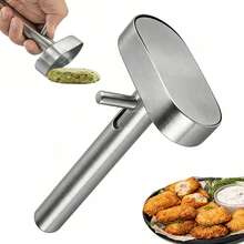 Molde de acero inoxidable para hacer bolas de falafel, herramienta fácil de usar y limpiar, prensa antiadherente para bolas de carne, utensilio de cocina de Oriente Medio - Plateado - Ver 1