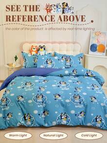 Bluey Bộ 2/3 ga trải giường hình hoạt hình , chất liệu mềm mại, thân thiện với da, thoáng khí, chống xù lông, họa tiết  dễ thương, phù hợp với giường đôi/giường cỡ Full/giường Queen/giường King, sử dụng được quanh năm, có thể giặt máy, lý tưởng cho phòng ngủ, trang trí ký túc xá, trang trí nhà cửa mùa xuân/hè, quà tặng ngày lễ. - Nhiều màu - Xem 8