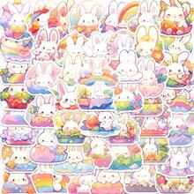 50 Easter Egg Bunny Vinyl Stickers |, Homemade, Cartoon Theme, Glossy, Suitable For Scrapbooks, Diaries, Laptops, Fenders, Scooters, Water Bottles, Computers, Mobile Phones, Hard Hats, Cars - A - View 1