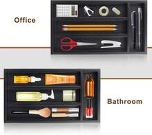 Small Cutlery Tray Narrow Wooden Silverware Organizer 12"X6.7" Spoon Kitchen Utensil Holder For Drawer Divider Bamboo Cutlery Drawer Organizers Storage Black Wood Silverware Tray Flatware Organizer - ColorA - View 5