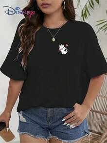 Disney Fashion Printing, Disney Mary Cat Double-Sided Printed T-Shirt, Suitable For Daily Wear, Easy To Wear In Summer, Micro-Elastic, Soft Round Neck Casual Daily Coat, Round Neck Summer Sweatshirt, Both Men And Women, Holiday Gift Printed T-Shirt, Suitable For Daily Wear, Easy To Wear In Summer, Micro-Elastic, Soft Round Neck Casual Daily Coat, Round Neck Summer Sweatshirt, Both Men And Women, Holiday Gifts. - màu đen - Xem 2