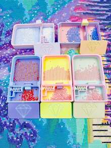 多功能钻石画水钻托盘、水钻点钻盘、DIY水钻点钻笔、钻石收纳盘、水钻筛子 - 鑽盤 - 查看 3