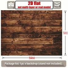 1 Piece Brown Wood Grain 2D Flat, Rustic Wooden Board Background Wall Decor, Suitable, Winter, Autumn Parties, Wooden Texture Photo Props, Polyester Decorations - Nhiều màu - Xem 5