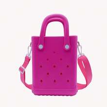 Compact EVA Beach Tote With A Removable Shoulder Strap, Featuring Colorful Cartoon Designs.This Stylish Travel Storage Serves As A Multifunctional Accessory For Beach Outings, Complete With A Matching Beach - Hot Pink - View 2