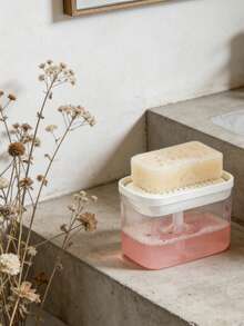 1/2个皂液器，二合一餐具皂液器 | 含海绵架 | 按压清洁 | 保持厨房水槽整洁 | 提升您的厨房习惯 | 时尚二合一皂液器和海绵垫 | 轻松洗碗，简约台面 - 按壓式 - 查看 7