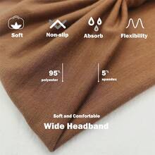 6pcs Women's Wide Headbands, Unisex Knotted Headwraps, Large African Style Headbands Hair Accessories Summer Beach Hair Bands - Multicolor - View 9