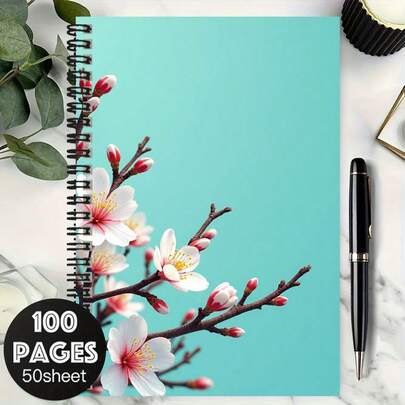 100 pages Cahier à spirale avec couverture florale, pratique pour le travail, les études, les notes scolaires. Convient comme cadeau de remise des diplômes, d'anniversaire, pour la tenue d'un journal, la planification quotidienne, les mémos. Combine apparence élégante et fonction pratique, idéal pour offrir ou un usage personnel.
