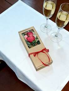 1 Box 13inch(H) Artificial Flower Gift Box, Suitable For Wedding, Birthday, Mother's Day, Teacher's Day, Thanksgiving, Party, Theme Events, Gifts - Multicolor - View 10