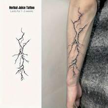 15-Day Waterproof Temporary Tattoo Stickers, Lightning Design, Suitable For Arms, Non-Reflective For Men And Women - Halloween - View 2