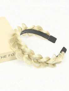 1pc Anti-Slip Fluffy Fishbone Synthetic Hair Band, Washable Braided Hair Band, Fishbone Braided Hair Band, Suitable For Bride And Daily Wear Hair Accessory (Width: 1.5-2cm), Hair Band, Hair Hoop Hair Accessory Hair Band,Summer,Holiday,Travel Diadema,Festival,Birthday - Multicolor - View 10
