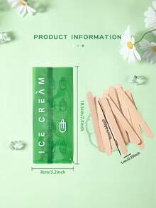 25个绿色和白色冰棒包装袋，配手工冰棒棍，适合夏季派对、野餐、海滩旅行、生日派对和节日甜点包装（款式随机混装，1个袋子配1根木棍） - 彩色 - 查看 6