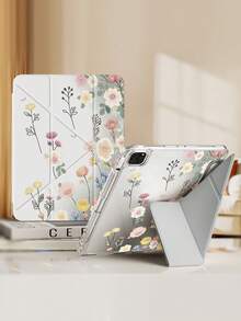 Flower This Exquisite And Adorable Cartoon Floral And Grass Double-Sided Acrylic Crystal Clear Back Cover Is Shock-Resistant And Durable, Compatible With Ipad 7th, 8th (10.2 Inch) And 10th Generation. It Has A Built-In Pen Slot, Supports Sleep/Wake Function And Multiple Folding Stand Modes, Making It An Excellent Holiday Gift. - Multicolor - View 2