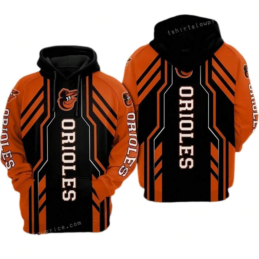 M-L-B New Bal-Timore Orioles Baseball Team 3D All Over Print Hooded Sweatshirt, A Must Have For Fans On Game Days And For Everyday Casual Wear(18) - 風格 - 查看 1