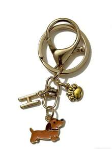 可定制腊肠犬爪印钥匙扣,狗狗爪印吊坠,包包挂饰,送给女孩的礼物 - 黃色臘腸狗+爪印龍蝦套扣 - 查看 9