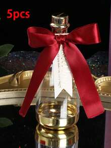 5pcs Champagne Bottle Candy Boxes - Plastic Gift Containers For Weddings, Birthdays And Parties - Perfect For Party Favors, Mother's Day, Christmas, Valentine's Day And More - Transparent Drifting Bottle - View 12