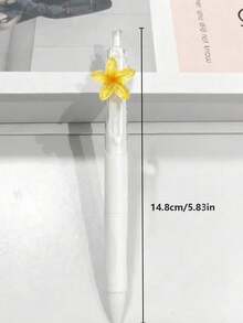 5支/套 0.5mm黑色墨水笔，雏菊图案，书写流畅，创意文具套装，适合日常办公或送礼，时尚笔套装，采用耐用轻便塑料制成，多支装，是办公人士和送礼者的理想之选。 - 花朵 - 查看 5