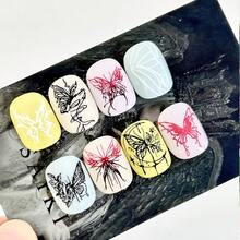 Nail Art Stamping Plate, Butterfly Wing Liquid Nail Decals, Bowknot Nail Stamp Template, Transparent Nail Stamping Silicone Stamp, Nail Art Tools - Black - View 4