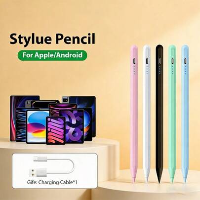 עט סטיילוס קיבולי אוניברסלי עם מחוון LED לסוללה, דיוק ורגישות גבוהים לציור, כתיבה וצילום מסך בטאבלטים וסמארטפונים (סדרות 17 Pro Max/17 Pro/17/Air/16/15/14/13/12/11, , , )