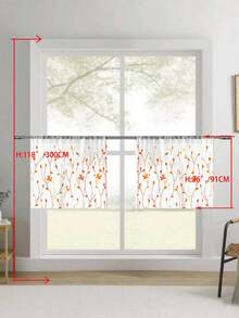 1 tấm rèm voan thêu họa tiết hoa, có khe luồn thanh treo, chống tia UV, thoáng khí, chất liệu polyester, không có lớp lót, thích hợp cho phòng khách, phòng ngủ, phòng ăn. - Màu Cam cháy - Xem 26