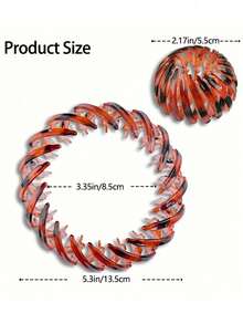 3个装可伸缩魔术发夹 - 复古几何马尾辫发圈，圆形发髻发夹，女士时尚发饰 - 彩色 - 查看 4