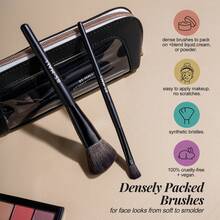 BS-MALL 16件套经典黑色化妆刷套装 + 1支黑色防水眼线笔，高品质面部、眼部和眉部化妆工具套装 - 黑色 - 查看 5