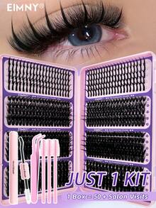 760pcs EIMNY Anime Style Eyelash Cluster Set - 4 Types Of Natural Soft, Thick Cartoon Style, Spiky Shape Options, D-Curl Plant Fiber Material, Reusable 3-5 Times, Includes 2-In-1 Adhesive And Professional Tweezers, Length 10-21mm, Suitable For Beginners And Hair Salons - Multicolor - View 13