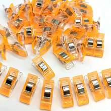 50 Pcs Sewing Clips Colorful Multipurpose Plastic Craft Crochet Knitting Clothes Clips Color Paper Binding Clips OSKU - Orange 50pcs - View 12