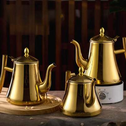 金宫牌带滤网水壶，304不锈钢材质，快速上油，适用于电磁炉，餐厅及厨房适用