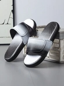 Men's Ombre Slip-On Sandals, Hook And Loop Casual Summer Slippers - White - View 5