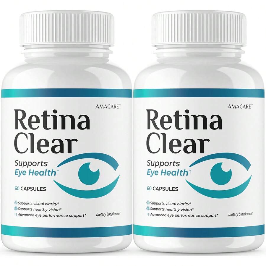 (2 Pack) Retina Clear – Retina Clear Eye Supplement Capsules Reviews, Official RetinaClear Vision Support Pills Health Natural Ingredients Vitamin Advanced Formula, 120 Capsules For 2 Months - 1 - View 1
