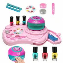 DIY时尚美甲套装，儿童化妆玩具，女孩指甲油调色盘，儿童换装角色扮演玩具，闪亮系列，配有精美造型工具，女孩生日派对、圣诞节、感恩节、复活节礼物 - 彩色 - 查看 7