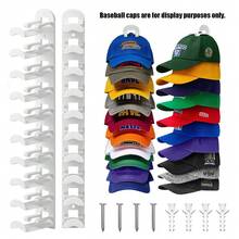 1pc/2pcs Hat Storage Organizer Rack Baseball Cap Holder Wall-Mounted Hat Rack - Strong Load-Bearing Capacity, Multi-Function Closet Organizer For Home And Office, Space-Saving Display For Caps, Easy Mounting, Durable Construction, Tidy Closet And Dorm Room Display, Ideal Gift For Colleagues, Friends, And Family - White - View 11