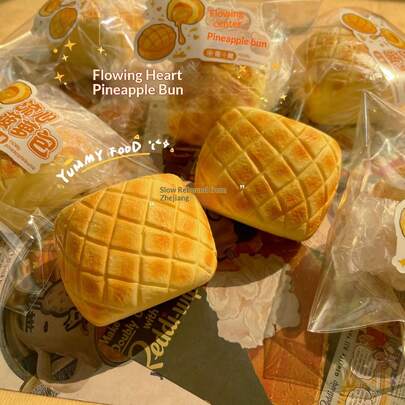 1pc 2026 New Soft Pineapple Bun Squishy Realistic Food Stress Relief Squeeze Toy, Slow Rebound Pressure Relief, Ideal Gift For Birthday, Surprise, Holiday, Couple, Christmas, Gamer