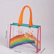 1/3 Packs - 12.6*10.63*3.94 Inches Rainbow Thickened Gift Bag, PVC Transparent Tote Bag, Personalized , Gift Bag - Rainbow - View 5