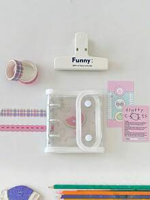 10Pcs Inner Pages/1Pc Loose-Leaf Binder, Photocard Binder Holder, Photocard Binder Photo Album,3-Hole Edge Wrapped Double Button Loose Leaf Photo Album, Widened Loose Leaf Binder Cover For Albums Business Cards Postcards - Multicolor - View 6