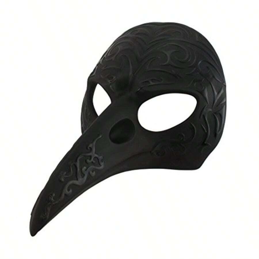 Black Patterned Crow Beak Carnival Mask Wall Hanging - como en la foto - Ver 1