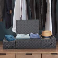 Storage Bins - Woven Lid Baskets Grey - View 4