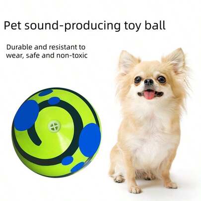 绿色宠物发声球，两种尺寸，BB哨，宠物咀嚼玩具。趣味互动训练玩具。适合狗狗。按压时会发出声音。