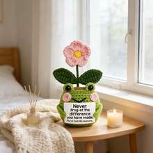1pc Handmade Woven Frog Shaped Planter, Soft, Comfortable, Durable And Sturdy. The Beautiful Woven Pattern And Vibrant Colors Make It An Excellent Choice For Indoor Decor. Can Be Placed In Bedroom, Living Room Or Any Desired Display Area. - Multicolor - View 4