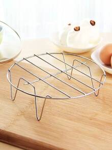 3pcs Stainless Steel Round Multifunctional Steaming And Baking Rack - A Three-In-One Tool: Steamer Layer Rack, Oven Cooling Rack, And Cooling Rack For Baked Goods, Compatible With Various Cookware And Air Fryers, Kitchen Accessory - A - View 7