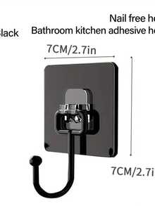 Adhesive Hooks For Hanging - Heavy Duty Wall Hooks, Adhesive Wall Hooks, No Damage, Waterproof, Up To 33 Lbs, Suitable For Bathroom, Kitchen, Towels, Coats, Keys - One Size Fits All - View 4
