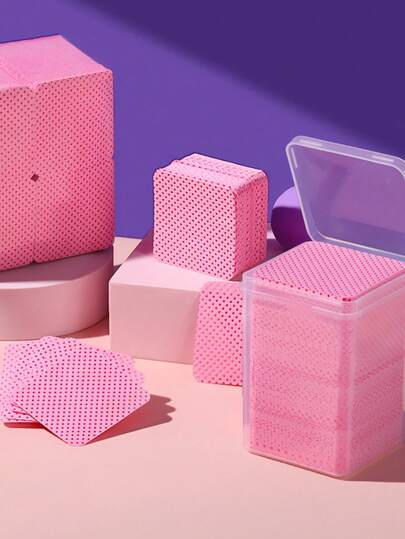 200/400/800pcs Nail Wipes, Square Cotton Pads For Nail Polish Remover, Eyelash Glue Bottle Cleaning Cloth, Cotton Pads, Eyelash Extension Remover Wipes